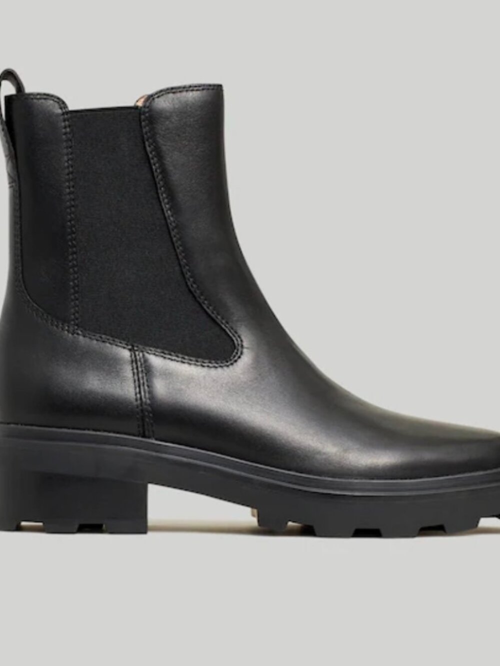 Madewell The Wyckoff Chelsea Lugsole Boot Black Leather Women's Size 7.5 NN020 - Picture 2 of 9